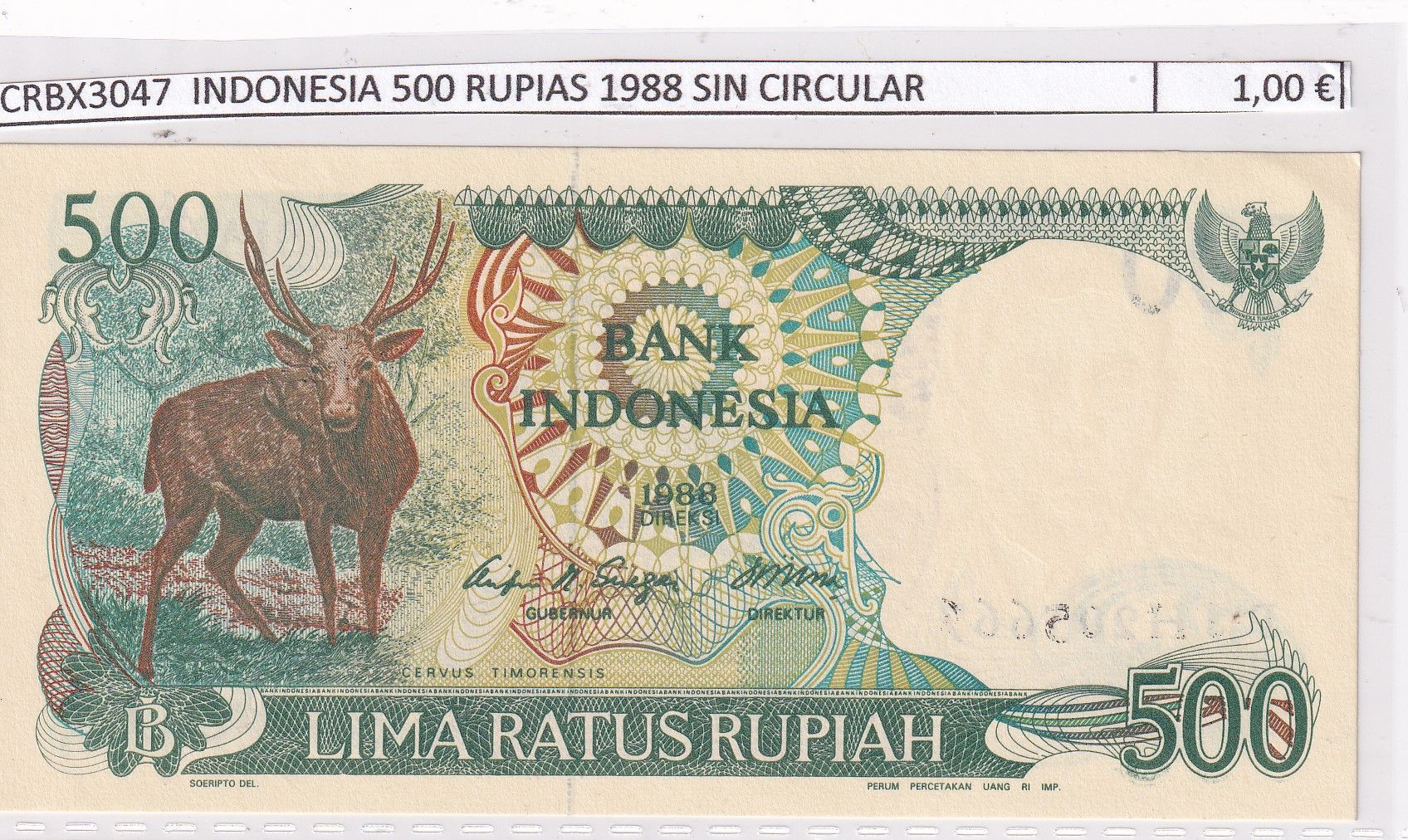 imagen-13-33400.jpg CRBX3047 BILLETE INDONESIA 500 RUPIAS 1988 SIN CIRCULAR - Imagen 1