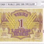 CRBX3051 BILLETE LETONIA 1 RUBLO 1992 SIN CIRCULAR