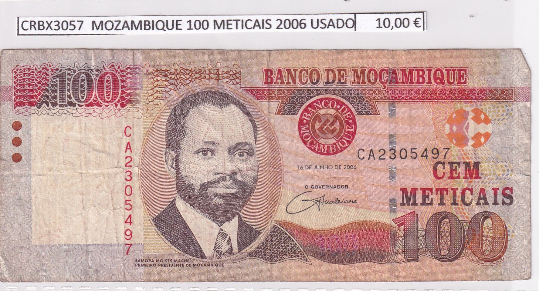 imagen-13-33412.jpg CRBX3057 BILLETE MOZAMBIQUE 100 METICAIS 2006 USADO - Imagen 1