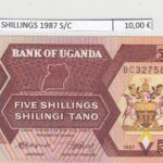 CRBX3098 BILLETE UGANDA 5 SHILLINGS 1987 SIN CIRCULAR