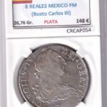 CRCAP054 ESPAÑA CARLOS IV 8 REALES 1789 MEXICO FM BUSTO CARLOS III