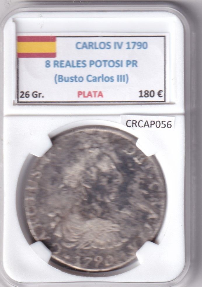 imagen-13-33611.jpg CRCAP056 ESPAÑA CARLOS IV 8 REALES 1790 POTOSI PR BUSTO CARLOS III - Imagen 1