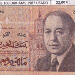 CRBX3113  BILLETE MARRUECOS 100 DIRHAMS 1987 USADO