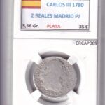 CRCAP069 MONEDA ESPAÑA CARLOS III 2 REALES 1780 MADRID PJ PLATA