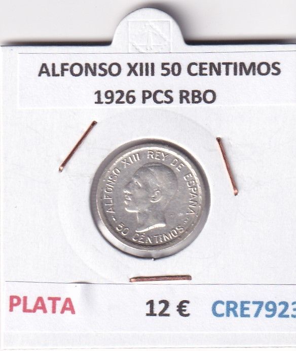 imagen-13-33675.jpg CRE7923 MONEDA ESPAÑA ALFONSO XIII 50 CENTIMOS 1926 PCS RBO PLATA - Imagen 1