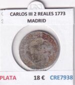 CRE7938 MONEDA ESPAÑA CARLOS III 2 REALES 1773 MADRID PLATA