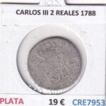 CRE7953 MONEDA ESPAÑA CARLOS III 2 REALES 1788 PLATA