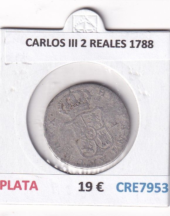 imagen-13-33705.jpg CRE7953 MONEDA ESPAÑA CARLOS III 2 REALES 1788 PLATA - Imagen 1