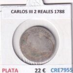 CRE7955 MONEDA ESPAÑA CARLOS III 2 REALES 1788 PLATA