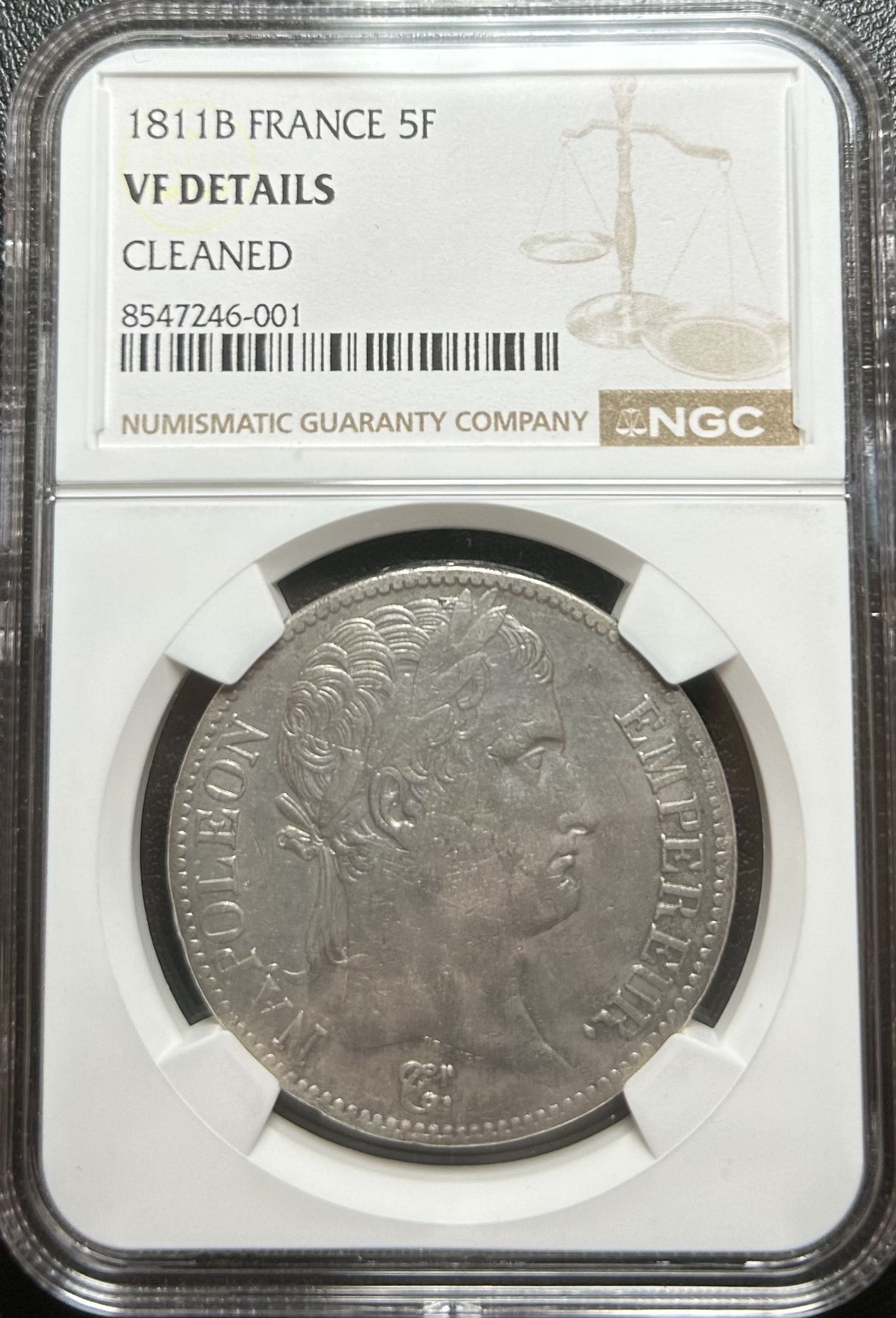 imagen-13-33731.jpg CRCAP109 CAPSULA NGC MONEDA FRANCIA 5 FRANCOS 1811B VF DETAILS - Imagen 1