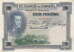 BILLETE ESPAÑA 100 PESETAS 1925 SELLO EN SECO GOB. PROV.