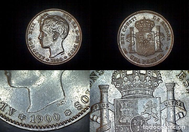 imagen-13-4401.jpg MONEDA ESPAÑA 1 PESETA ALFONSO XIII 1900 PLATA - Imagen 1