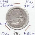 MONEDA ESPAÑA I REPUBLICA 2 PESETAS 1873