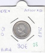 MONEDA ESPAÑA 50 CTS ALFONSO XIII 1892 PLATA