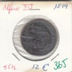 MONEDA ESPAÑA ALFONSO XII 5 CENTIMOS 1879