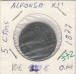 MONEDA ESPAÑA ALFONSO XII 5 CENTIMOS 1877