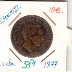 MONEDA ESPAÑA ALFONSO XII 10 CENTIMOS 1877