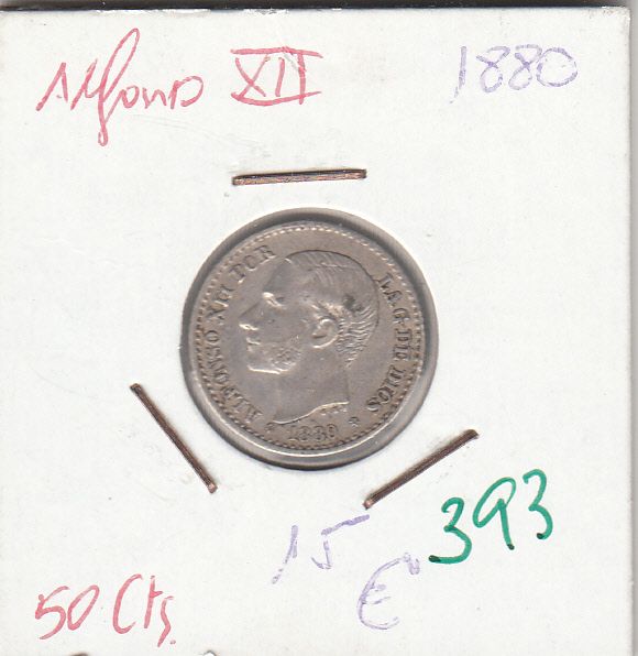 imagen-13-6575.jpg MONEDA ESPAÑA ALFONSO XII 50 CENTIMOS 1880 PLATA - Imagen 1