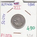 MONEDA ESPAÑA ALFONSO XII 50 CTS 1885 PLATA