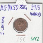 MONEDA ESPAÑA ALFONSO XIII 1 CENTIMO 1913