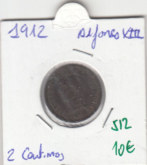 imagen-13-6612.jpg MONEDA ESPAÑA ALFONSO XIII 2 CENTIMOS 1912 - Imagen 1