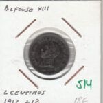 MONEDA ESPAÑA ALFONSO XIII 2 CENTIMOS 1912