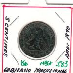 MONEDA ESPAÑA GOBIERNO PROVISIONAL 5 CENTIMOS 1870