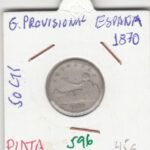 MONEDA ESPAÑA GOBIERNO PROVISONAL 50 CENTIMOS PLATA 1870