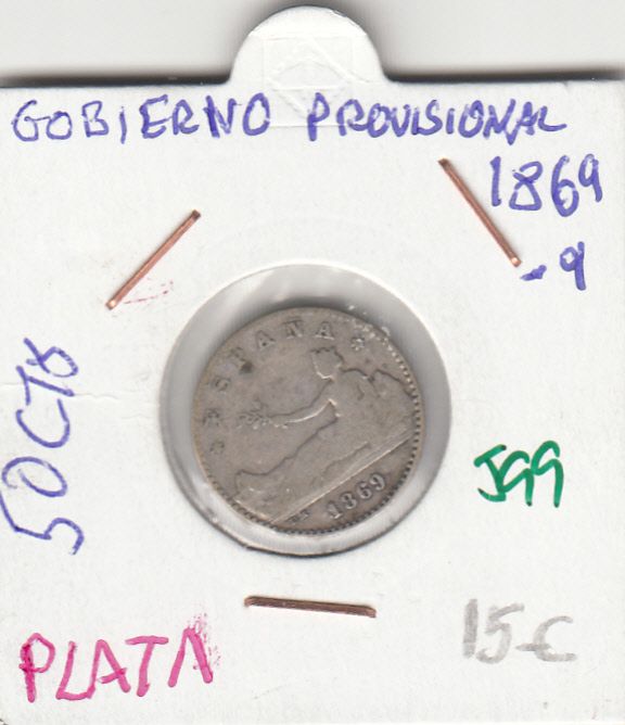 imagen-13-6663.jpg MONEDA ESPAÑA GOBIERNO PROVISONAL 50 CENTIMOS PLATA 1869 - Imagen 1