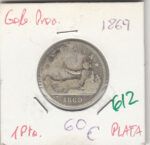 MONEDA ESPAÑA GOBIERNO PROVISIONAL 1 PESETA PLATA 1869