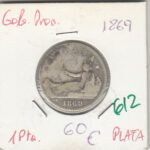 MONEDA ESPAÑA GOBIERNO PROVISIONAL 1 PESETA PLATA 1869