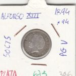 MONEDA ESPAÑA ALFONSO XIII 50 CENTIMOS 1894 PLATA
