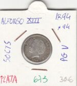 MONEDA ESPAÑA ALFONSO XIII 50 CENTIMOS 1894 PLATA