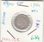 MONEDA ESPAÑA ALFONSO XIII PLATA 50 CENTIMOS 1894