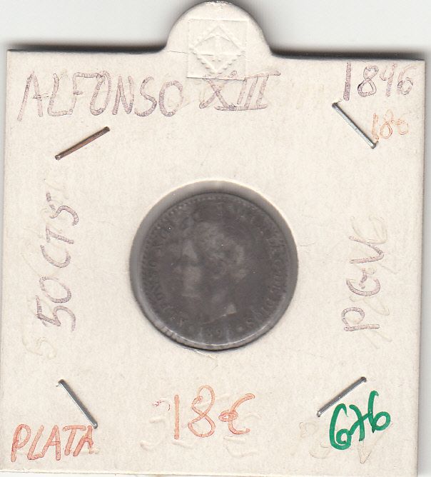 imagen-13-6732.jpg MONEDA ESPAÑA ALFONSO XIII PLATA 50 CENTIMOS 1896 - Imagen 1