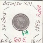 MONEDA ESPAÑA ALFONSO XIII PLATA 50 CENTIMOS 1896