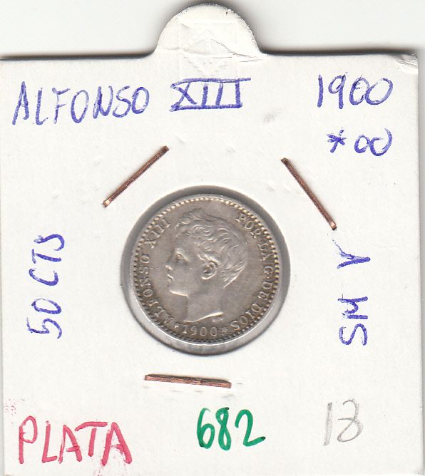 imagen-13-6738.jpg MONEDA ESPAÑA ALFONSO XIII 50 CENTIMOS 1900 PLATA - Imagen 1