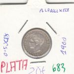 MONEDA ESPAÑA ALFONSO XIII 50 CENTIMOS 1900 PLATA