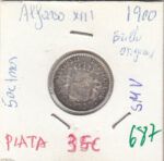 MONEDA ESPAÑA ALFONSO XIII 50 CENTIMOS 1900 PLATA