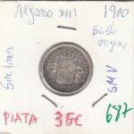 MONEDA ESPAÑA ALFONSO XIII 50 CENTIMOS 1900 PLATA