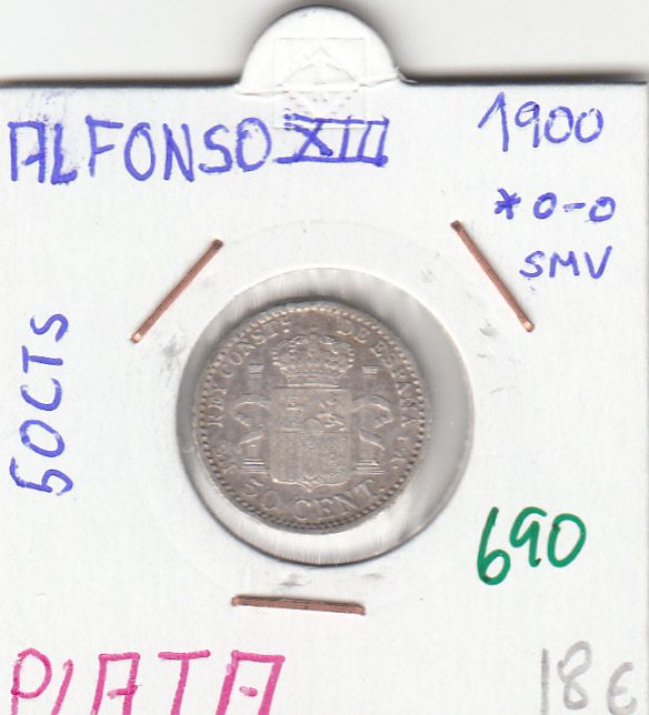 imagen-13-6746.jpg MONEDA ESPAÑA ALFONSO XIII 50 CENTIMOS 1900 PLATA - Imagen 1