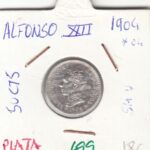 MONEDA ESPAÑA ALFONSO XIII 50 CENTIMOS 1904 PLATA