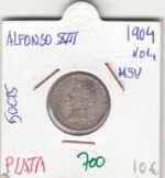 MONEDA ESPAÑA ALFONSO XIII 50 CENTIMOS 1904 PLATA