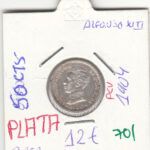 MONEDA ESPAÑA ALFONSO XIII 50 CENTIMOS 1904 PLATA