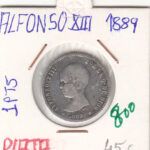 MONEDA ESPAÑA ALFONSO XIII 1 PESETA 1889 PLATA