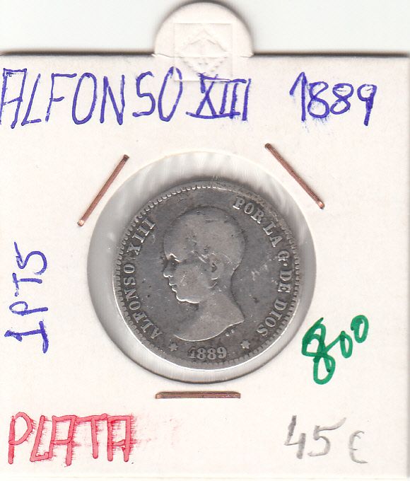 imagen-13-6772.jpg MONEDA ESPAÑA ALFONSO XIII 1 PESETA 1889 PLATA - Imagen 1