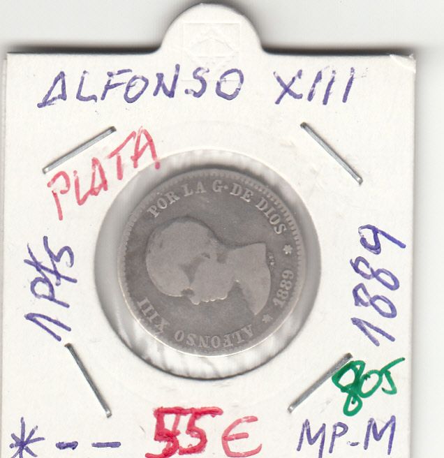 imagen-13-6777.jpg MONEDA ESPAÑA ALFONSO XIII PLATA 1 PESETA 1889 - Imagen 1