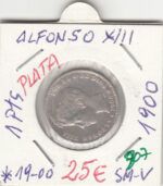 MONEDA ESPAÑA ALFONSO XIII 1 PESETA 1900 PLATA