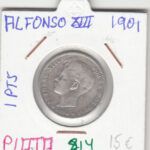 MONEDA ESPAÑA ALFONSO XIII 1 PESETA 1901 PLATA