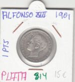 MONEDA ESPAÑA ALFONSO XIII 1 PESETA 1901 PLATA